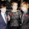 Daniel Radcliffe, Emma Watson et Rupert Grint lors de l'avant-première de Harry Potter et les Reliques de la mort - Partie I le 11 novembre à Londres