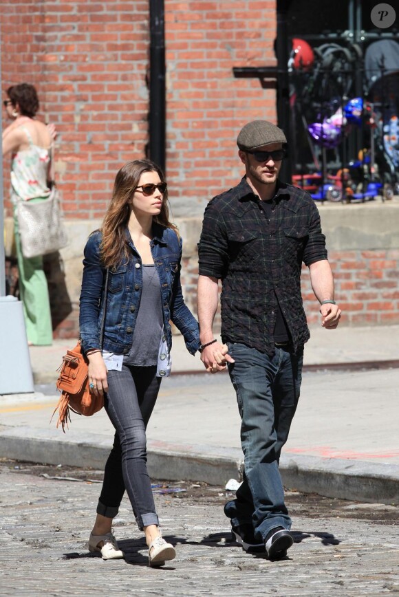Jessica Biel et Justin Timberlake à New York le 5 mai 2010.