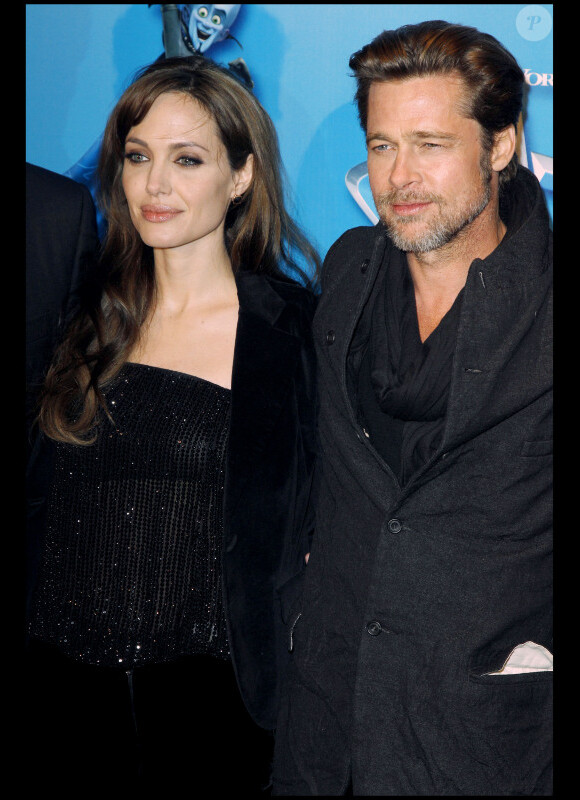 Angelina Jolie et Brad Pitt lors de l'avant-première de Megamind à Paris le 29 novembre 2010