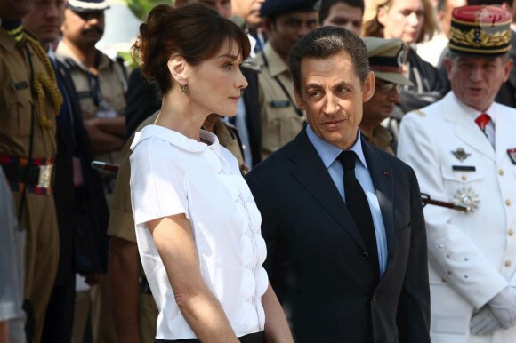 Carla et Nicolas Sarkozy en Inde, le 7 décembre 2010