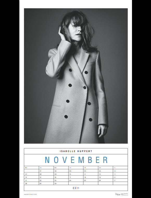 Isabelle Huppert pour le calendrier Hear the World 2011