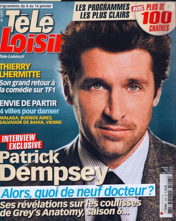 Télé-Loisirs, édition du 8 janvier 2011, avec Patrick Dempsey en couverture