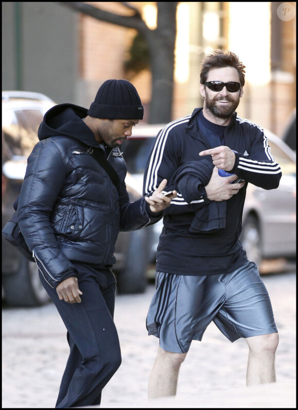 Hugh Jackman et sa fille Ava se rendent à un  club de gym à New York, le 3 janvier 2011.