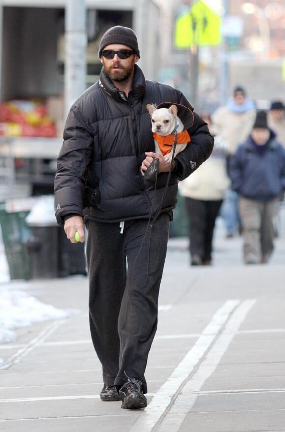 Hugh Jackman et sa famille à New York, le 4 janvier 2011.