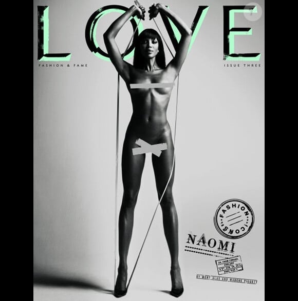 Naomi Campbell en couverture du magazine Love, 2010.