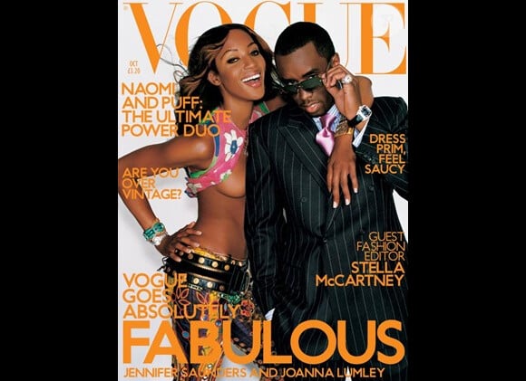 Naomi Campbell et P.Diddy en couverture du Vogue, octobre 2010.