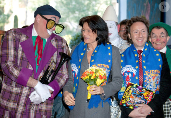 Stéphane Bern et Stéphanie de Monaco au 35e festival international du cirque de Monte-Carlo. 23/01/2011