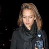 Jessica Alba devant son hôtel après la soirée Gucci à Paris le 25 janvier 2011