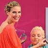 Heidi Klum fait la promotion de sa nouvelle marque de maquillage à Stuttgart, le 26 janvier 2011.