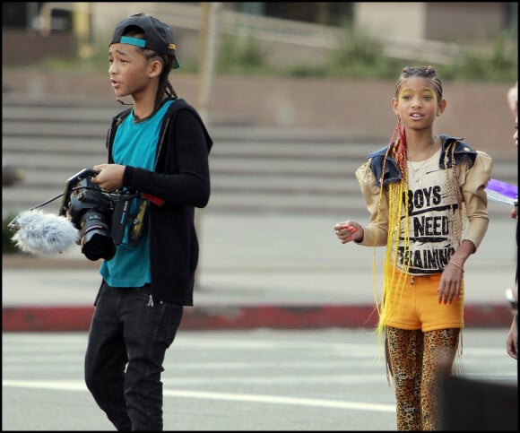 Willow Smith sur le tournage de son nouveau clip 21st Century Girl, à Los Angeles le 23 janvier 2011 - ici avec son frère Jaden