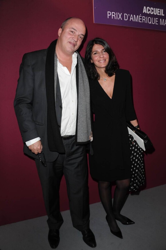 Vincent Parizot et sa femme lors du 90e Prix d'Amérique Marionnaud à Vincennes le 30 janvier 2011