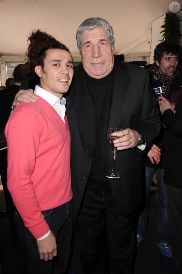 Brahim Asloum et Jean-Pierre Castaldi lors du 90e Prix d'Amérique Marionnaud à Vincennes le 30 janvier 2011