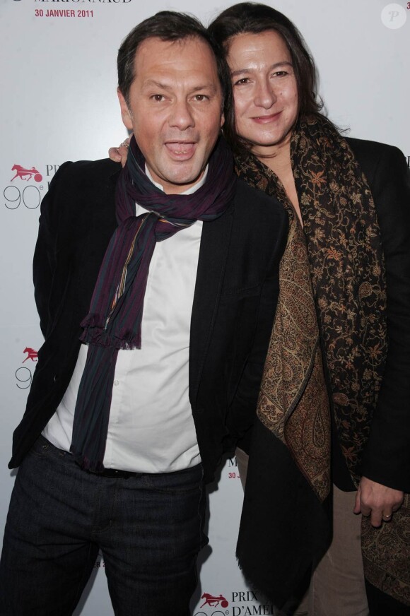 Gilles Delafon et sa femme lors du 90e Prix d'Amérique Marionnaud à Vincennes le 30 janvier 2011