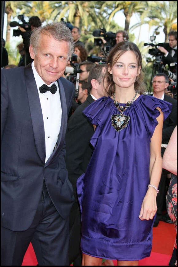 Patrick Poivre d'Arvor et son ex-compagne, Agathe Borne, festival de Cannes, mai 2008
