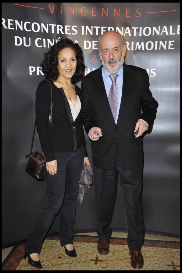 Bertrand Blier et sa femme, à l'occasion de la cérémonie du Prix Henri-Langlois, à Vincennes, le 31 janvier 2011.