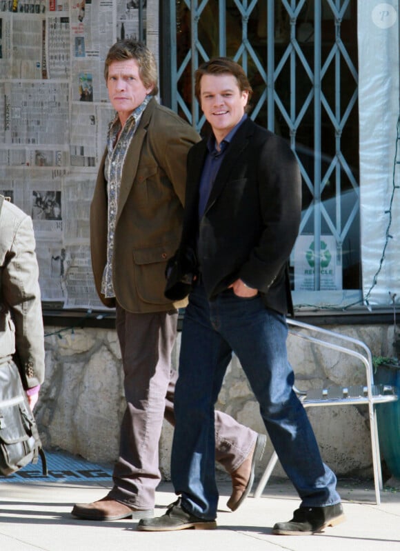 Matt Damon et Thomas Haden Church sur le tournage de We Bought a Zoo le 24 janvier 2011