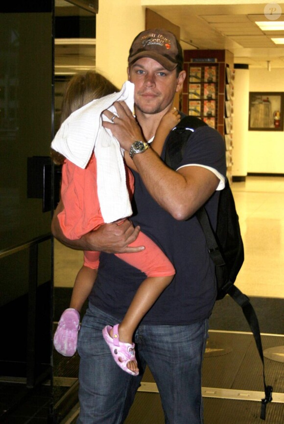 Matt Damon et sa fille Gia en juillet 2009