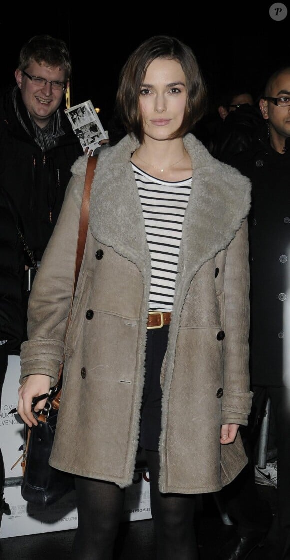 Keira Knightley à Londres, le 1 fevrier 2011.