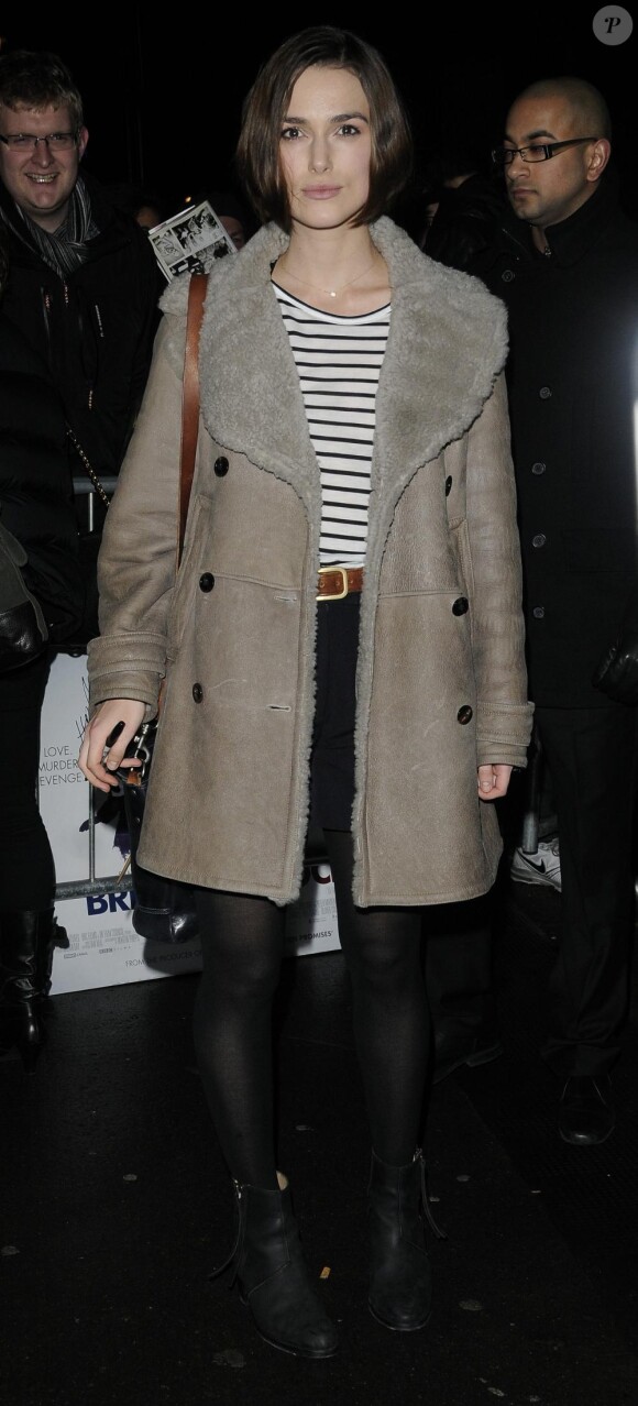 Keira Knightley à Londres, le 1 fevrier 2011.