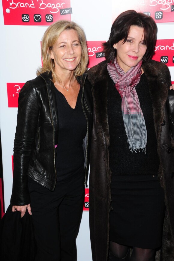 Claire Chazal et Tina Kieffer lors de la soirée Brand Bazar le 3 février 2011 à Paris