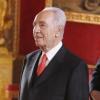 Le président israélien Shimon Peres au palais de Zarzuela à Madrid, le 21 février 2011.