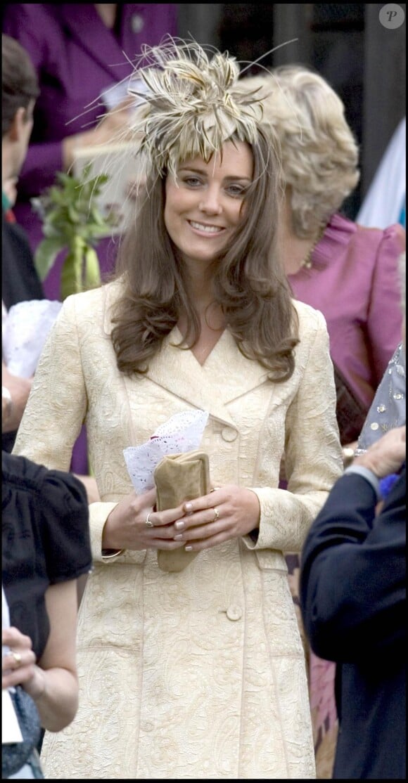 Kate Middleton lors du mariage de Laura Parker Bowkes en mai 2006.