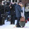 Sarah Jessica Parker et Greg Kinnear sur le tournage de I Don't Know How She Does It, à Brooklyn le 22 février 2011