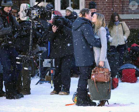 Sarah Jessica Parker et Greg Kinnear sur le tournage de I Don't Know How She Does It, à Brooklyn le 22 février 2011