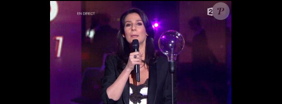 Marie Drucker anime Les Victoires de la Musique 2011, sur France 2, mardi 1er mars.