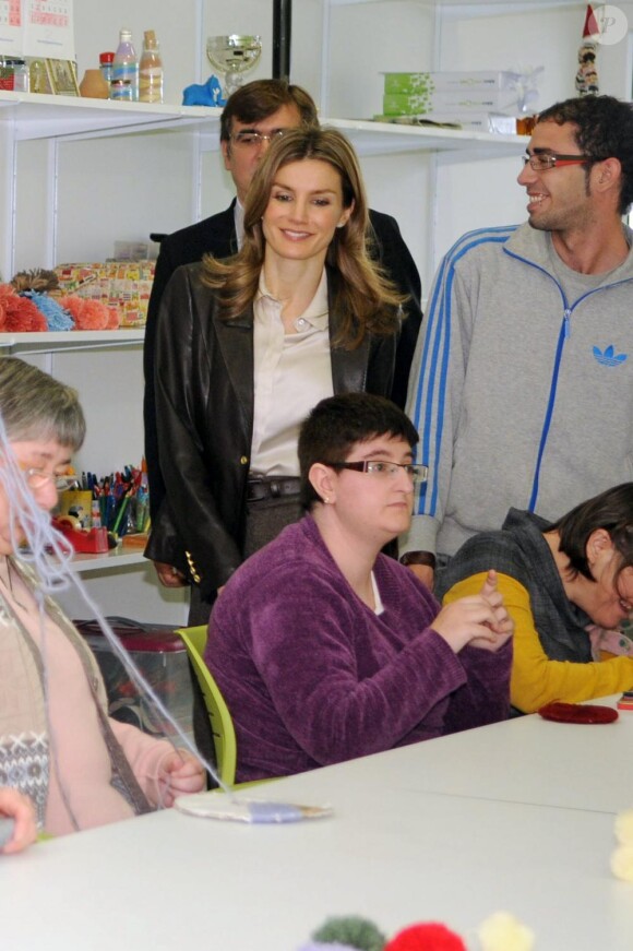 Letizia d'Espagne et Felipe d'Espagne en visite officielle à la fondation pour les personnes handicapées de Minorque, le 2 mars 2011.