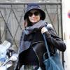 Miranda Kerr rentre à son hôtel après avoir défilé pour Balenciaga lors de la Fashion Week à Paris le 3 mars 2011