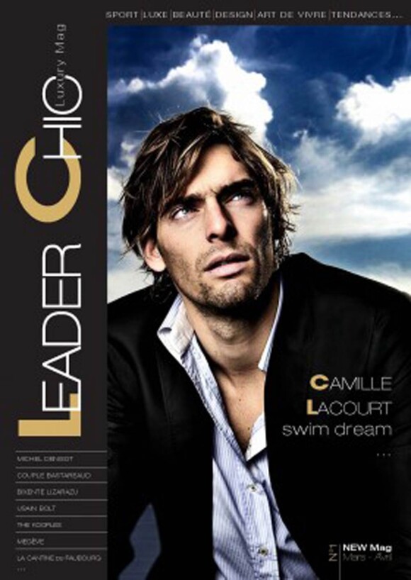 Fabrice Abriel et sa femme Yasmina lancent le bimestriel gratuit Leader Chic. Camille Lacourt est en couverture du numéro 1, en mars 2011.