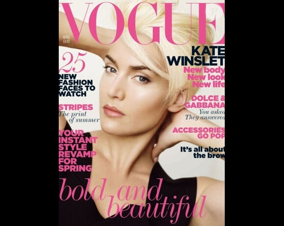 Kate Winslet en blond platine sur la couverture du magazine Vogue UK