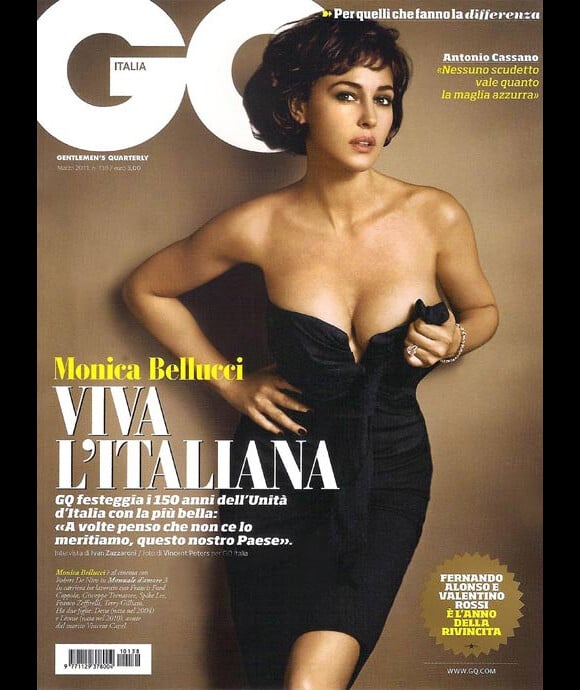 Monica Bellucci en couverture du GQ Italia de mars 2011 pour les 150 de l'unification de l'Italie