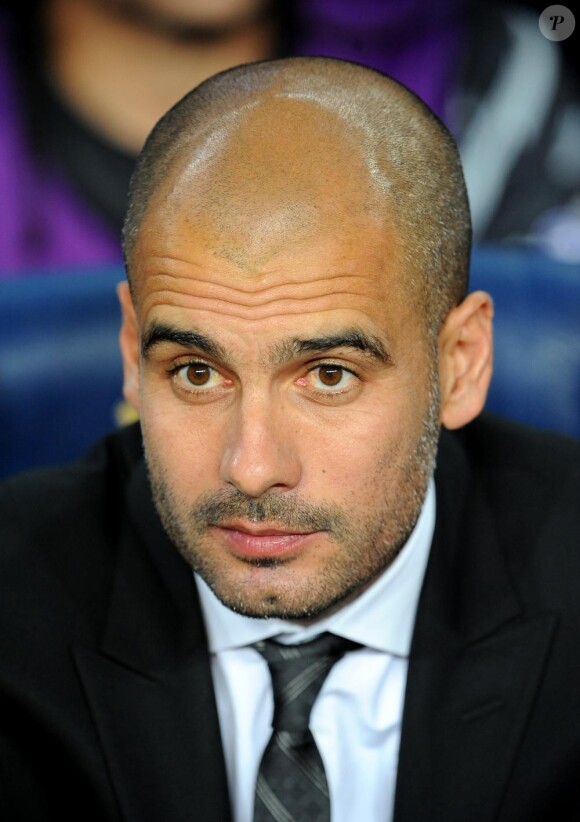 Pep Guardiola, sur le banc du FC Barcelone, lors d'un match face au Panathinaikos