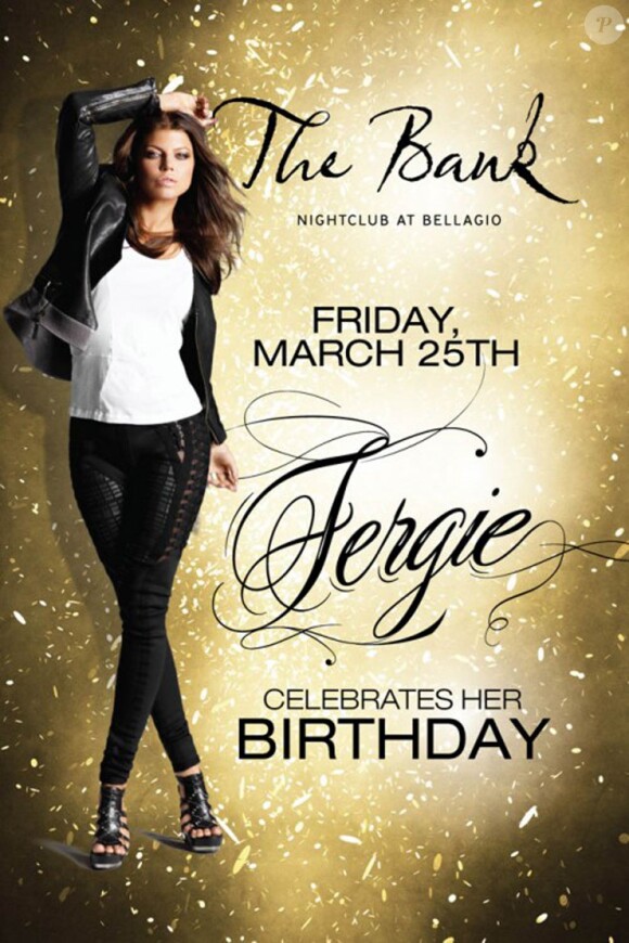 Fergie, avec deux jours d'avance, célébrait le 25 mars 2011 son 36e  anniversaire au club The Bank au coeur du Bellagio, à Las Vegas.