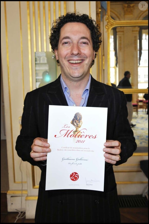 Déjeuner des nominés des Molières, ministère de la Culture, à Paris, le 28 mars 2011 : Guillaume Gallienne.