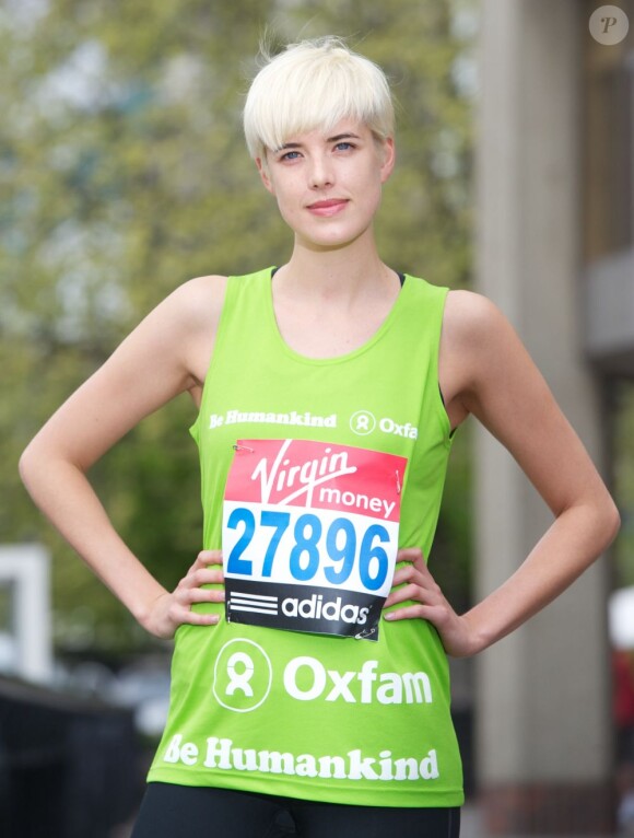 Agyness Deyn, a participé au marathon de Londres pour l'association Oxfam, le 17 avril 2011.