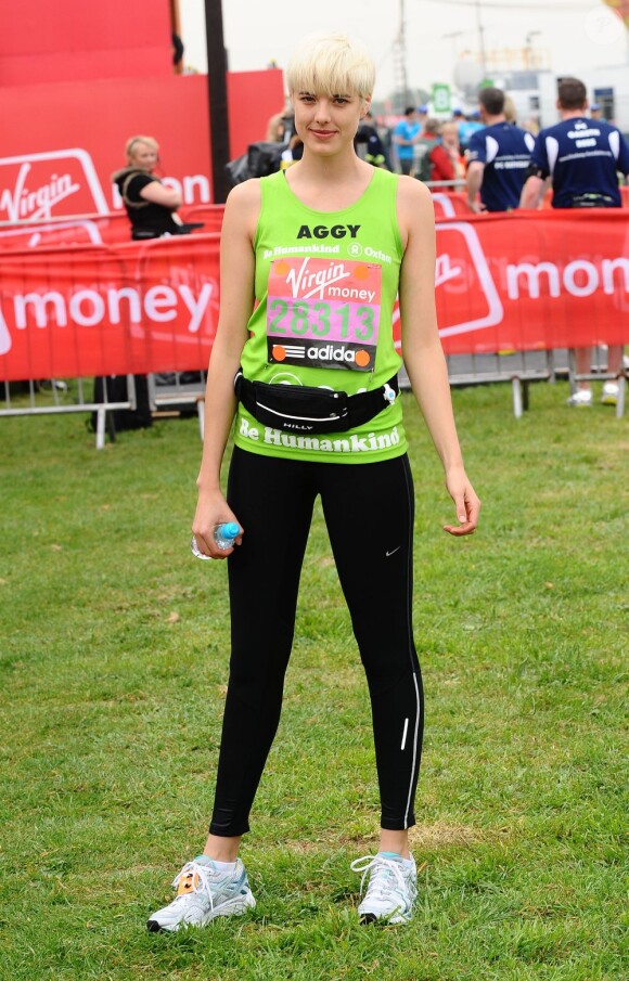 Agyness Deyn, a participé au marathon de Londres pour l'association Oxfam, le 17 avril 2011.