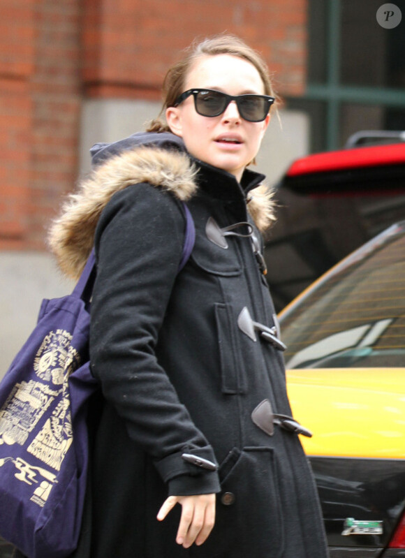 Natalie Portman et son fiancé Benjamin Millepied à New York le 15 avril 2011