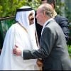 Le roi Juan Carlos d'Espagne reçoit le Sheikh Hamad Bint Khalifa Al-Thani au Palais royal. Madrid, 25 avril 2011 