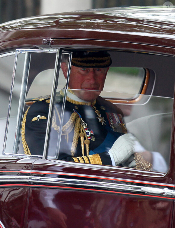 Le Prince Charles lors de son arrivée à l'Abbaye de Westminster à l'occasion du mariage de Kate Middleton et de son fils le Prince William, le 29 avril 2011