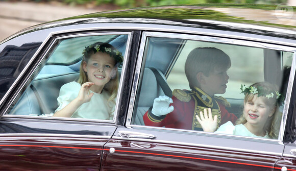 Les enfants d'honneur lors de leur arrivée à l'Abbaye de Westminster à l'occasion du mariage de Kate Middleton et du Prince William, le 29 avril 2011