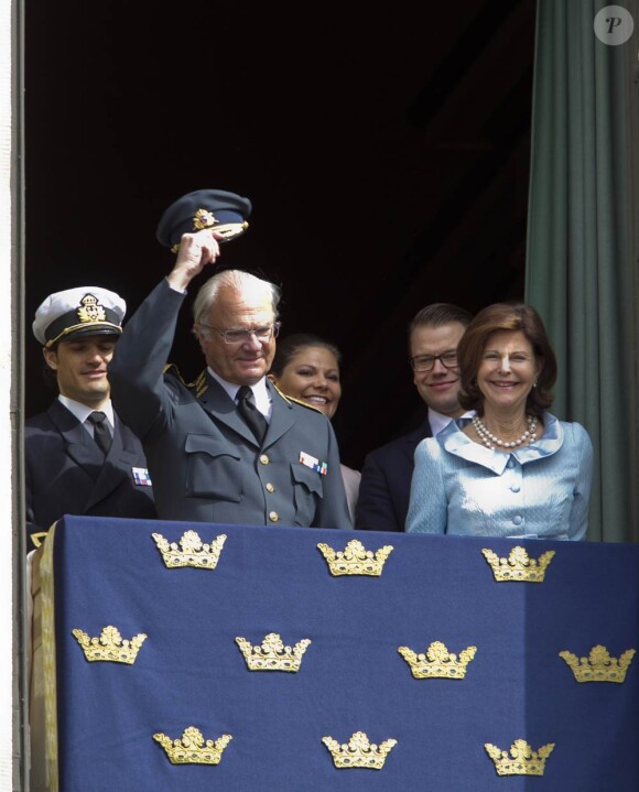 Le roi Carl XVI Gustaf de Suède a fêté ses 65 ans en compagnie de sa famille le 30 avril 2011 au Palais Royal