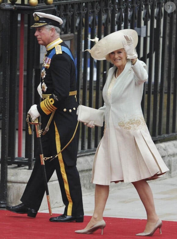 Camilla et le prince Charles au mariage de Kate et William, le 29 avril 2011, à Londres.