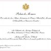 Invitation au mariage religieux de Charlene Wittstock et Albert de Monaco, qui  se tiendra le 2 juillet 2011.