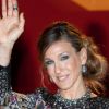 Sarah Jessica Parker simplement sublime à Cannes dans une robe Elie Saab pour gravir les fameuses marches... Le 13 mai 2011