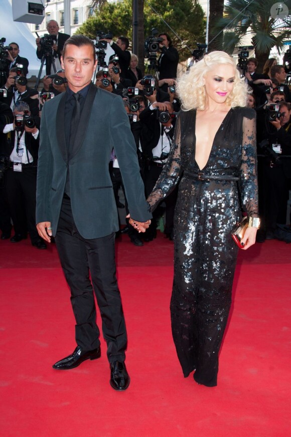 Gwen Stefani et son époux Gavin Rossdale lors de la montée des marches de The Tree of Life, le 16 mai 2011 à Cannes.