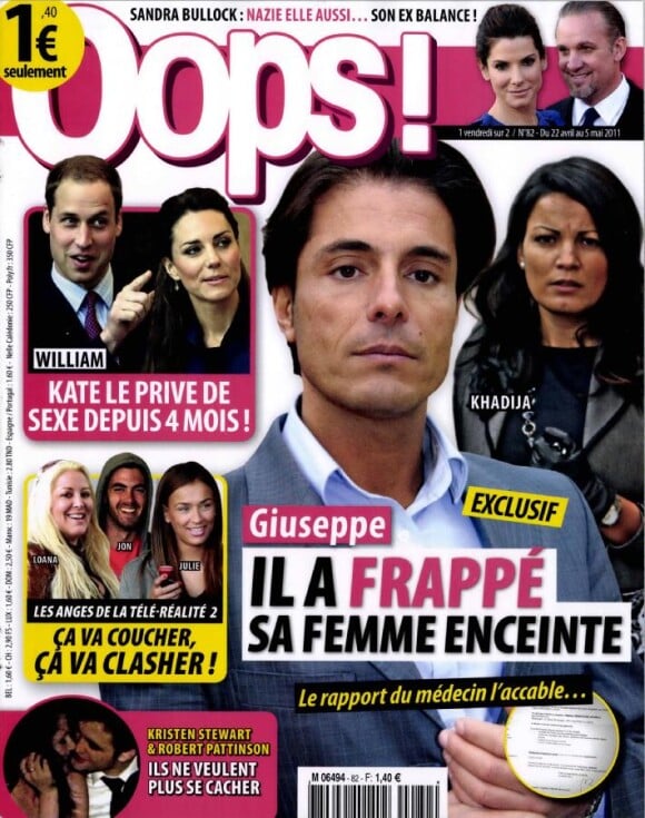 Giuseppe et son ex compagne Khadija en couverture de Oops