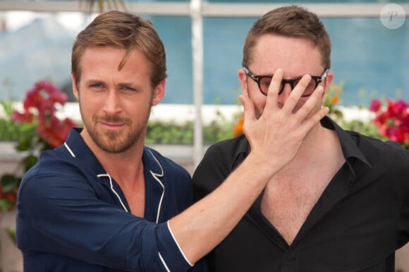Ryan Gosling et le réalisateur Nicolas Winding Refn lors du photocall du film Drive au festival de Cannes le 20 mai 2011